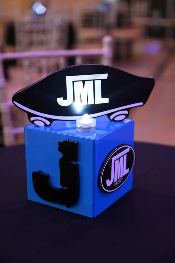 LED Skateboard Theme Custom Mini Cube Centerpiece