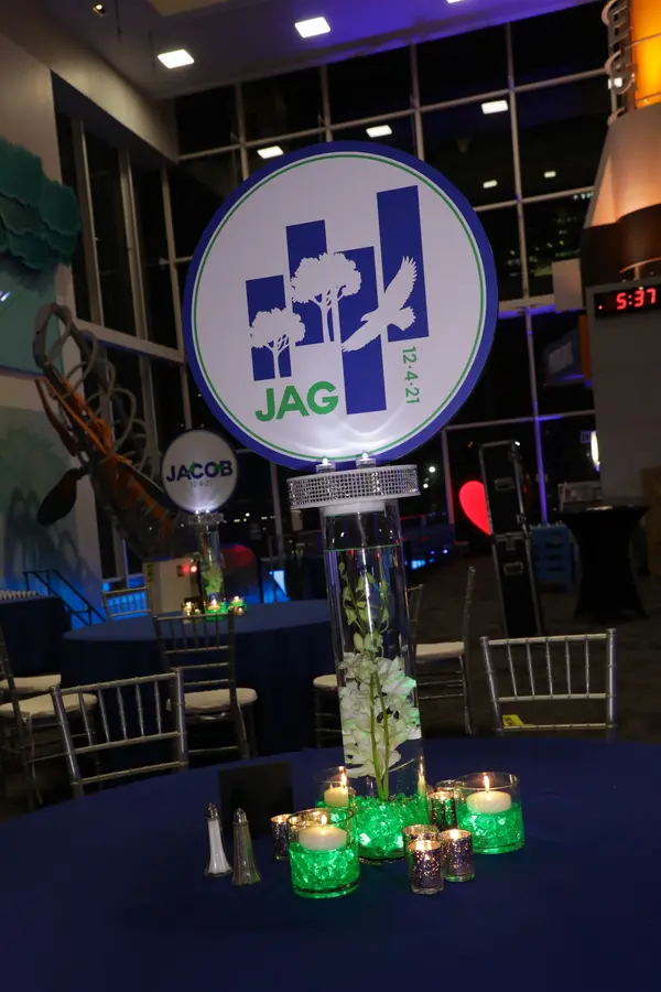 LED Logo and Orchid Centerpiece