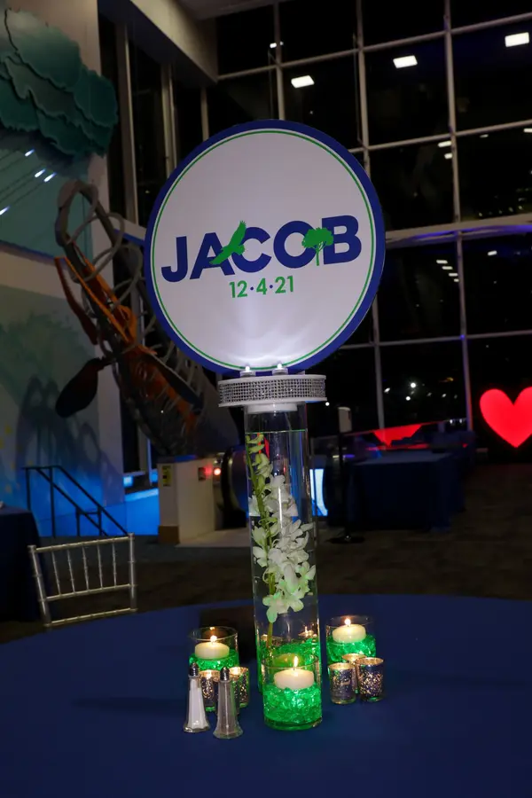 LED Logo and Orchid Centerpiece