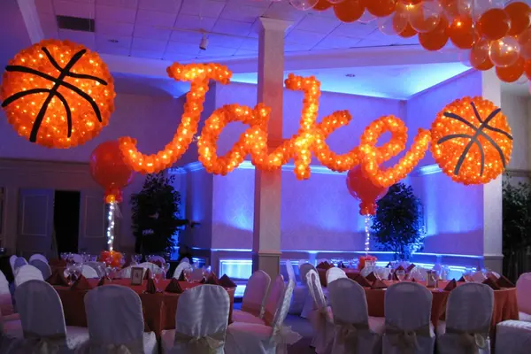 Orange Basketball Name in Balloons