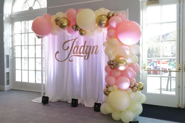 Organic Half Arch With Custom Sign