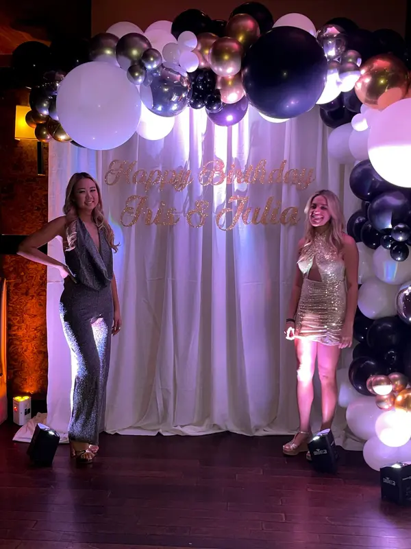 Organic Balloon Arch Over Signage