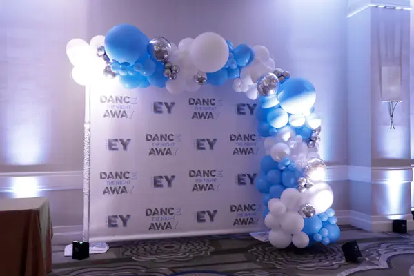 Blue and White Organic Half Balloon Arch