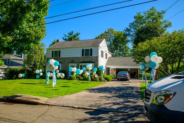 Balloon Clusters Around Driveway
