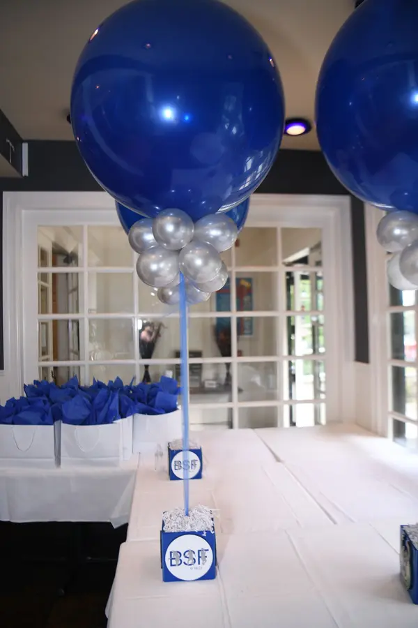 Balloon Centerpiece with Logo Cube Base