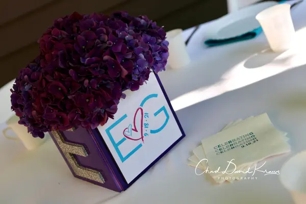 Custom Logo Cube with Flower Arrangement
