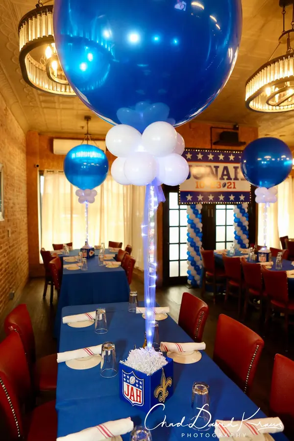 Logo Cube with LED Balloon Centerpiece