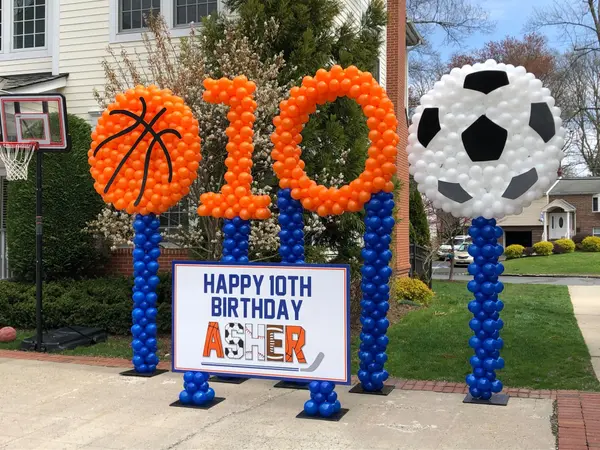 Basketball and Soccer Ball Balloon Display