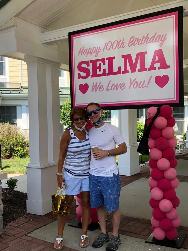 Custom Sign on Balloon Columns