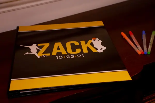 Custom Sports themed Sign in Book