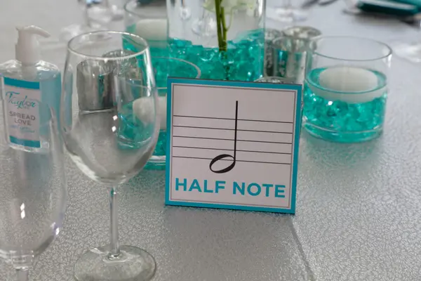 Printed Music Note Table Sign
