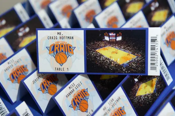 Basketball Ticket Place Cards