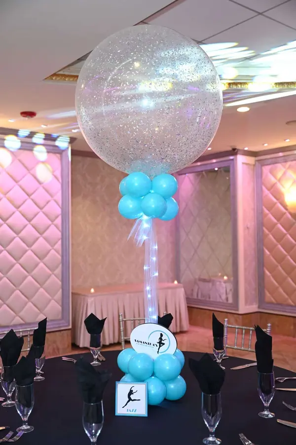 Turquoise and Silver Sparkle Balloon