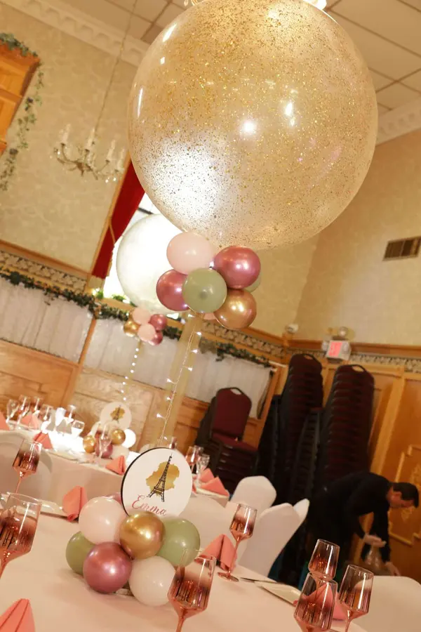 Paris Themed Balloon Centerpiece