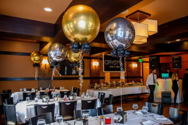 Gold and Silver Metallic Orbz Centerpiece