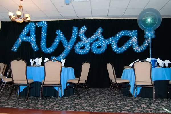 Blue Name in Balloons