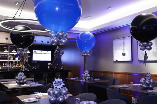 Superhero Themed Balloon Centerpiece