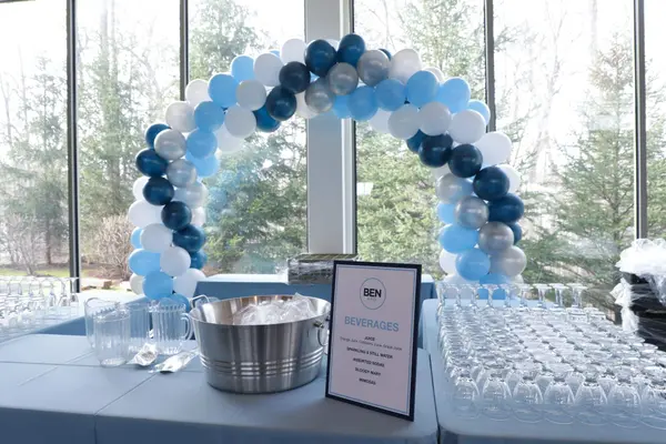 Navy & Light Blue Balloon Arch