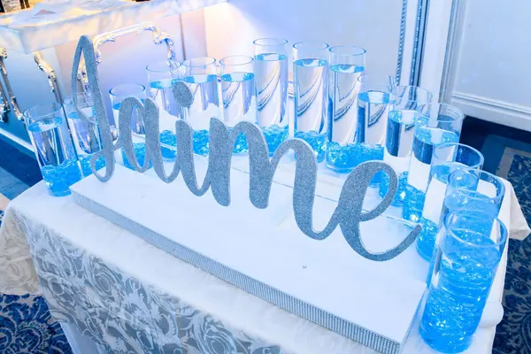 Silver and Pale Blue Candle Lighting