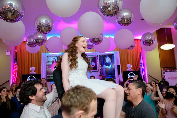 White and Silver Ceiling Balloons