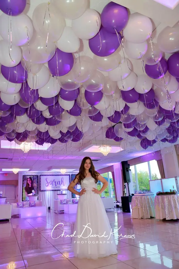 Lavender and White Ceiling Balloons