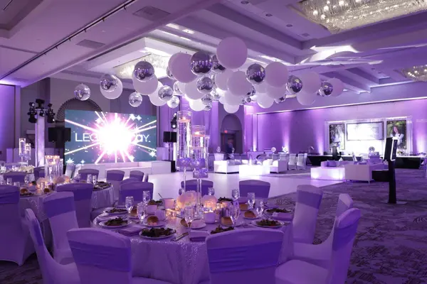 White and Silver Ceiling Balloons