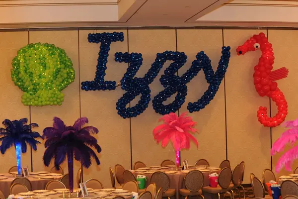 Tropical Name in Balloons