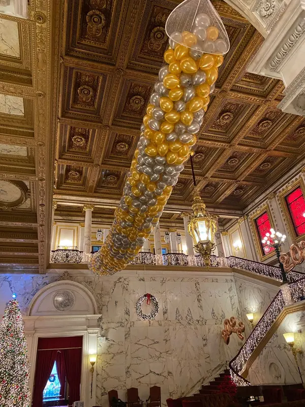 Gold and Silver Balloon Net Drop