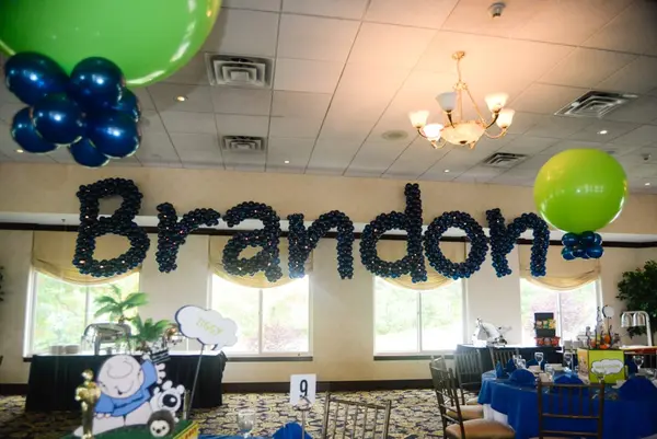 Navy Name in Balloons