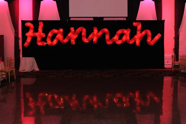 Pink Name in Balloons