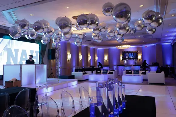 Blue and Silver Bar Mitzvah Setup