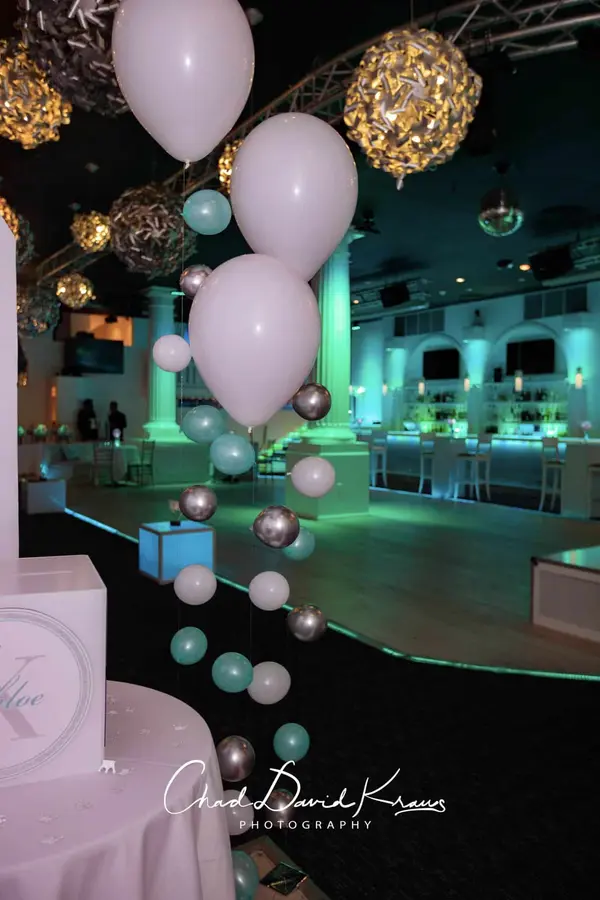 White and Mint Green Bubble Balloons