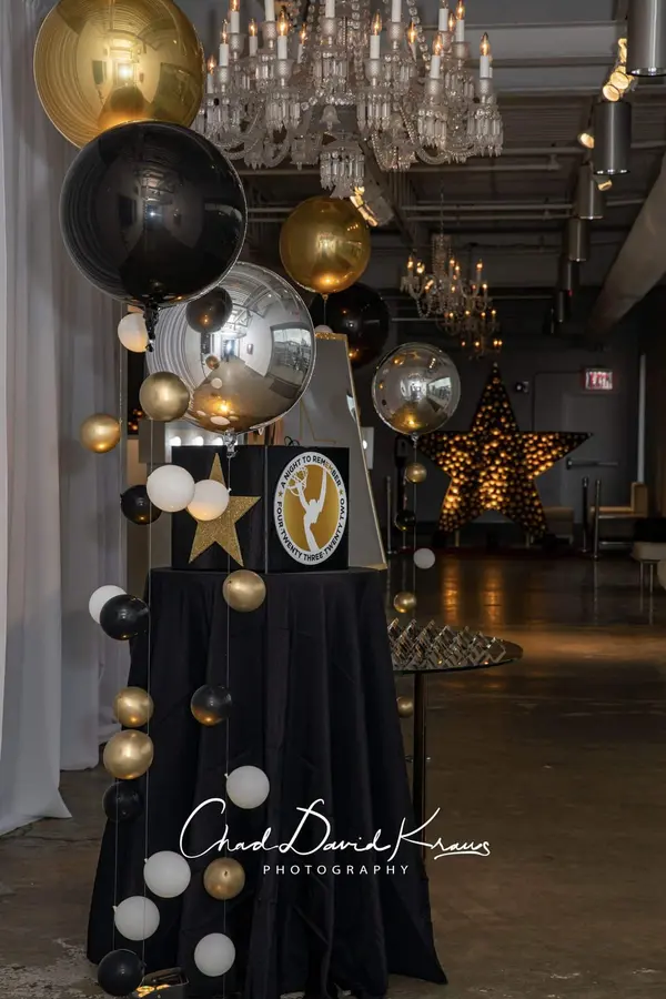 Gold, Black and Silver Bubble Balloons