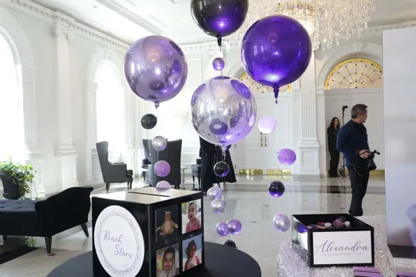 Purple and Silver Bubble Balloons