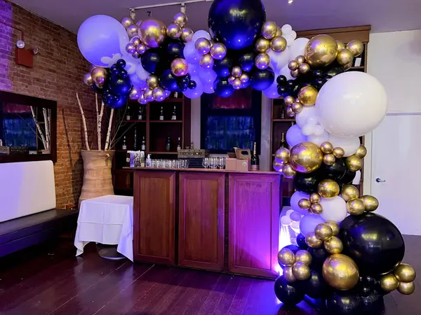 Black, White and Gold Balloon Garland