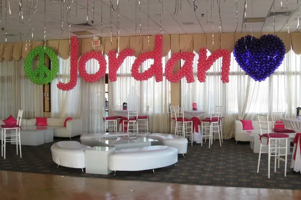 Pink Name in Balloons
