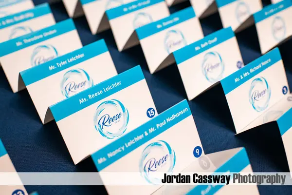 Swim Themed Logo Place Cards