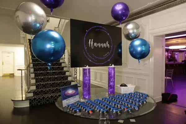 Galaxy Themed Seating Card Display