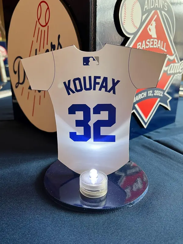 Baseball Jersey Table Sign