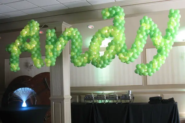 Lime Green Name in Balloons