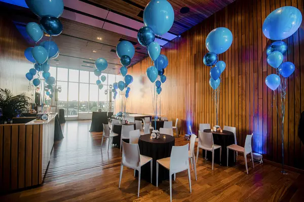 Blue Marble Balloon Centerpiece