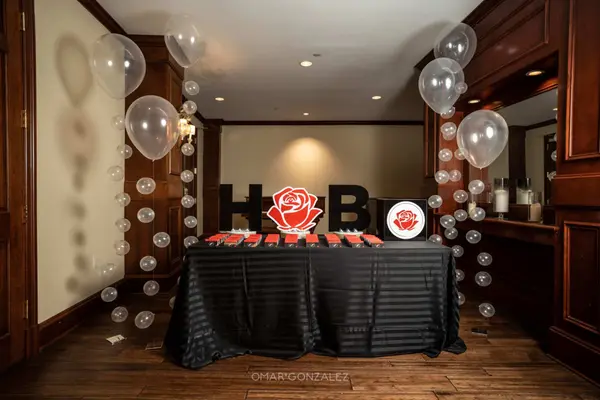 Rose Themed Bat Mitzvah Entrance