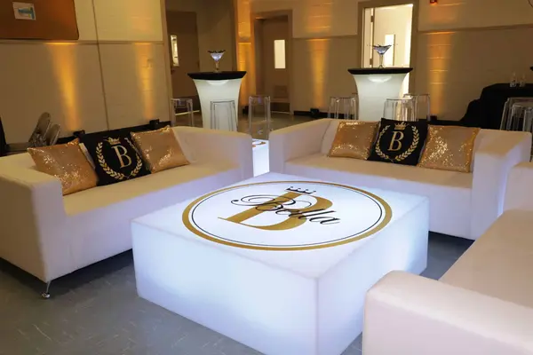 Hot Pink and Gold Lounge Setup