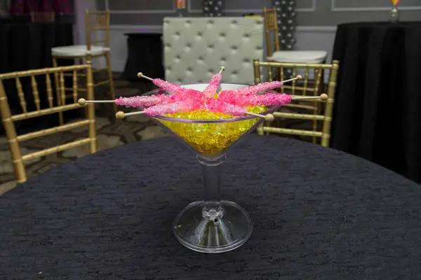 Martini Rock Candy Centerpiece