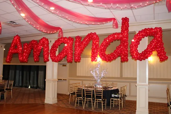 Red Name in Balloons