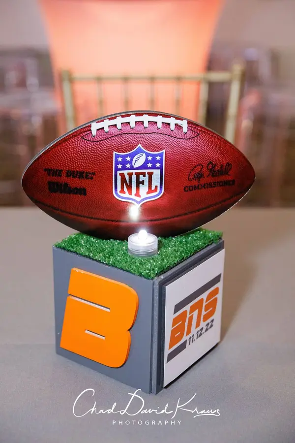Mini Football Cube Centerpiece