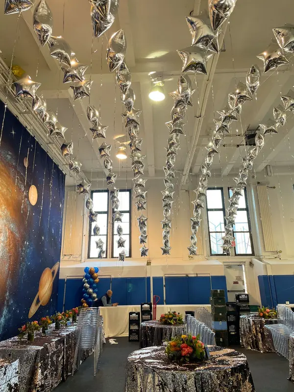 Silver Balloon Star Canopy