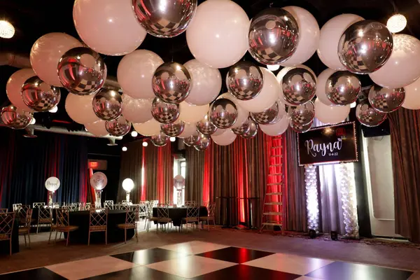 White and Silver Ceiling Balloons