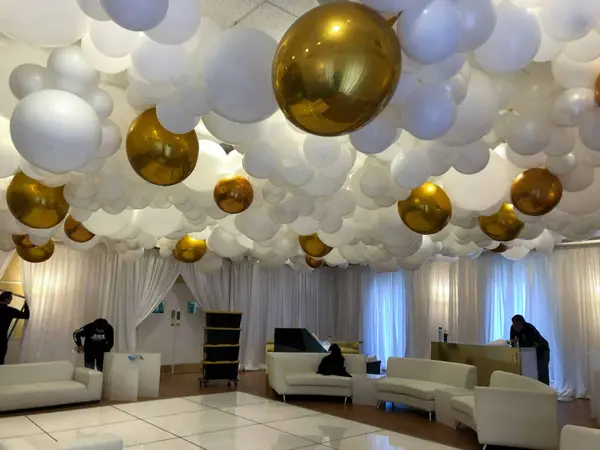 White and Gold Organic Balloons