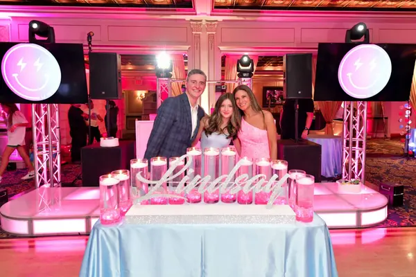 Pink and Silver Candle Lighting Display